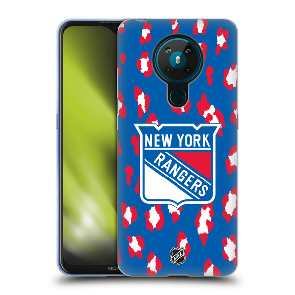 NHL New York Rangers Leopard Patten Soft Gel Case for Nokia 5.3