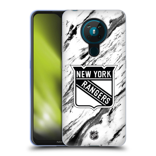 NHL New York Rangers Marble Soft Gel Case for Nokia 5.3