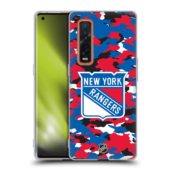 NHL New York Rangers Camouflage Soft Gel Case for OPPO Find X2 Pro 5G