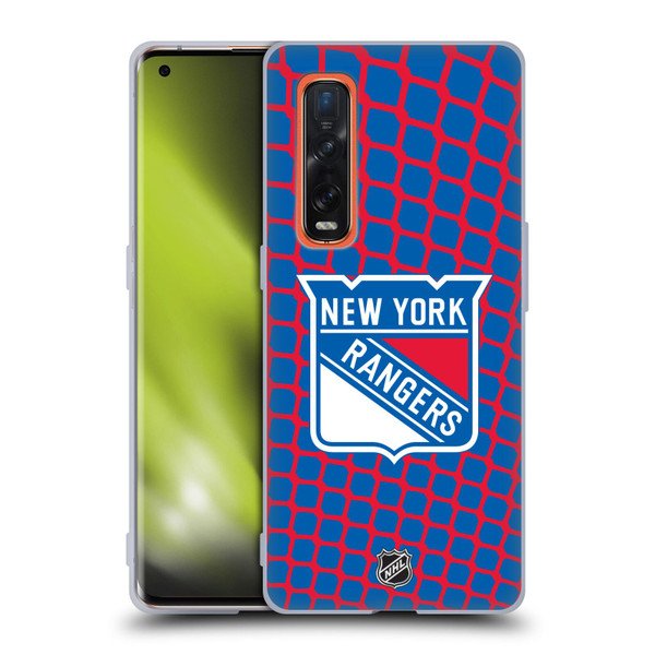 NHL New York Rangers Net Pattern Soft Gel Case for OPPO Find X2 Pro 5G