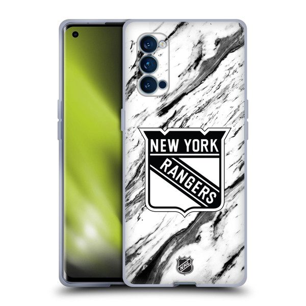 NHL New York Rangers Marble Soft Gel Case for OPPO Reno 4 Pro 5G
