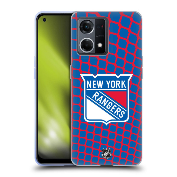 NHL New York Rangers Net Pattern Soft Gel Case for OPPO Reno8 4G