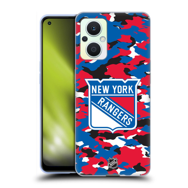 NHL New York Rangers Camouflage Soft Gel Case for OPPO Reno8 Lite