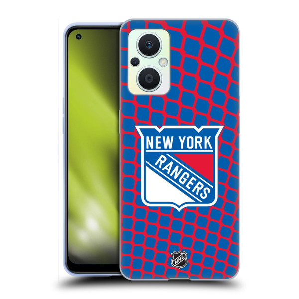 NHL New York Rangers Net Pattern Soft Gel Case for OPPO Reno8 Lite