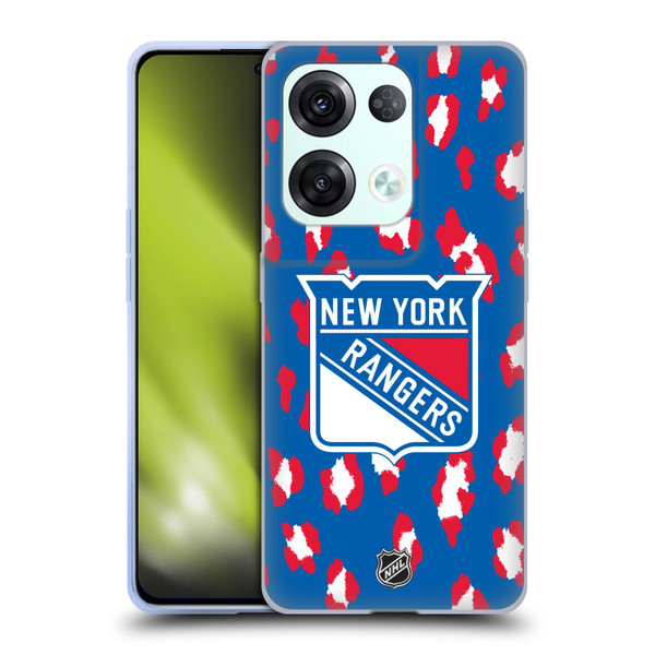 NHL New York Rangers Leopard Pattern Soft Gel Case for OPPO Reno8 Pro