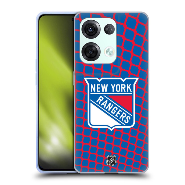 NHL New York Rangers Net Pattern Soft Gel Case for OPPO Reno8 Pro