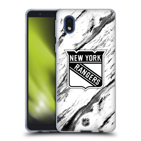 NHL New York Rangers Marble Soft Gel Case for Samsung Galaxy A01 Core (2020)