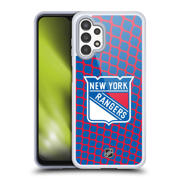 NHL New York Rangers Net Pattern Soft Gel Case for Samsung Galaxy A13 (2022)