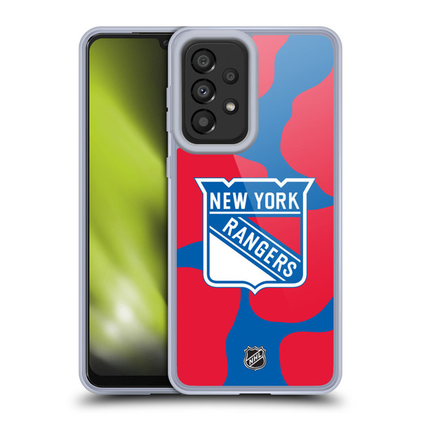 NHL New York Rangers Cow Pattern Soft Gel Case for Samsung Galaxy A33 5G (2022)