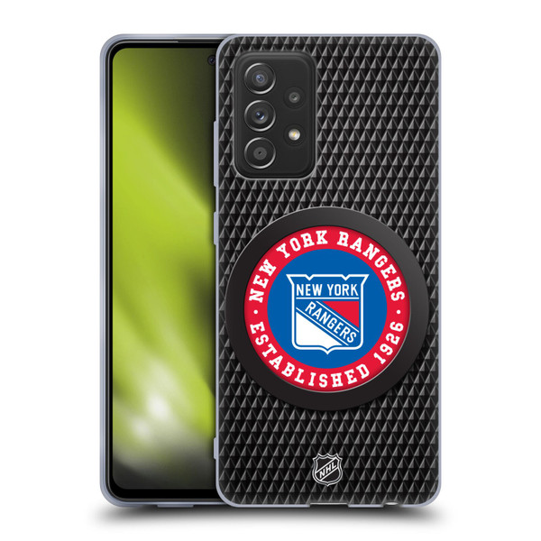 NHL New York Rangers Puck Texture Soft Gel Case for Samsung Galaxy A52 / A52s / 5G (2021)