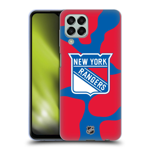 NHL New York Rangers Cow Pattern Soft Gel Case for Samsung Galaxy M33 (2022)