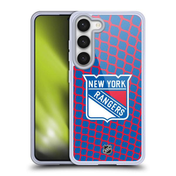 NHL New York Rangers Net Pattern Soft Gel Case for Samsung Galaxy S23 5G