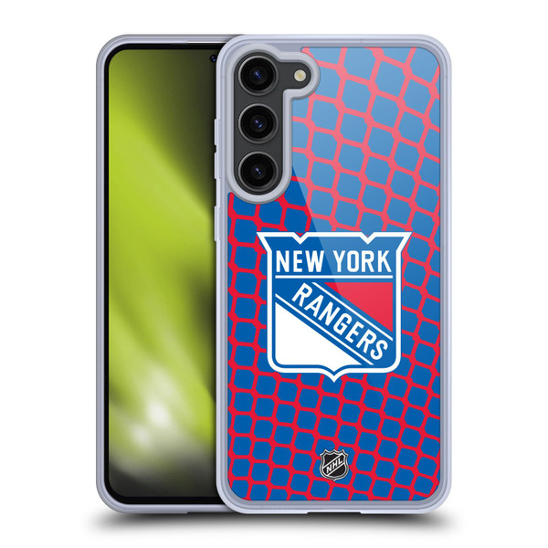 NHL New York Rangers Net Pattern Soft Gel Case for Samsung Galaxy S23+ 5G