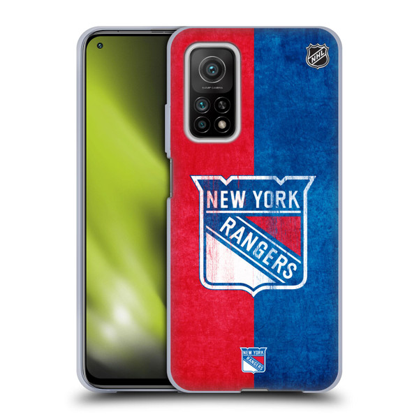 NHL New York Rangers Half Distressed Soft Gel Case for Xiaomi Mi 10T 5G