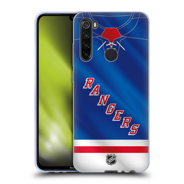 NHL New York Rangers Jersey Soft Gel Case for Xiaomi Redmi Note 8T