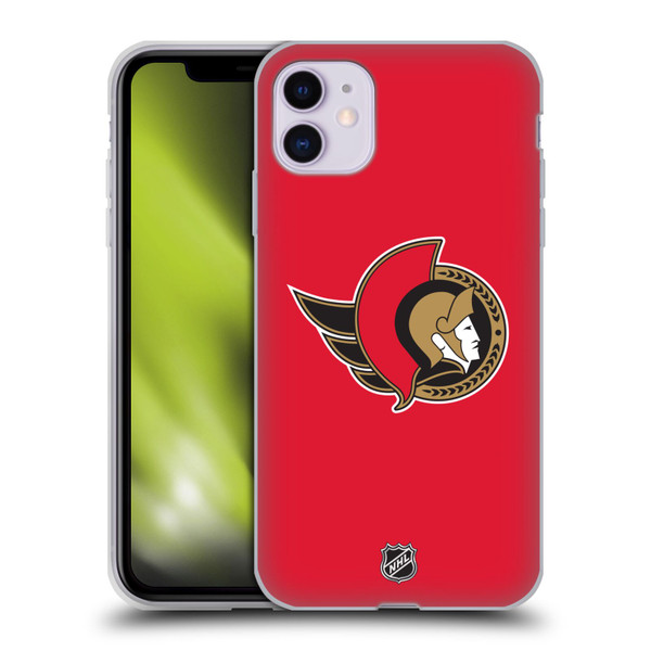 NHL Ottawa Senators Plain Soft Gel Case for Apple iPhone 11