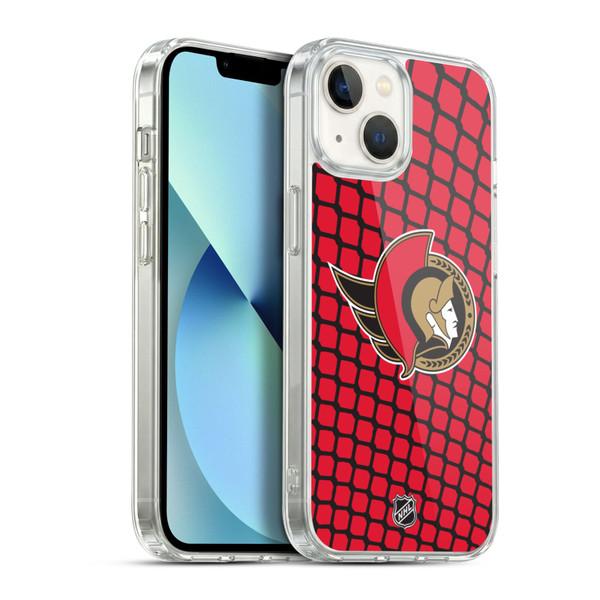 NHL Ottawa Senators Net Pattern Soft Gel Case for Apple iPhone 13