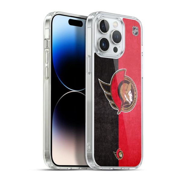 NHL Ottawa Senators Half Distressed Soft Gel Case for Apple iPhone 13 Pro Max & MagSafe