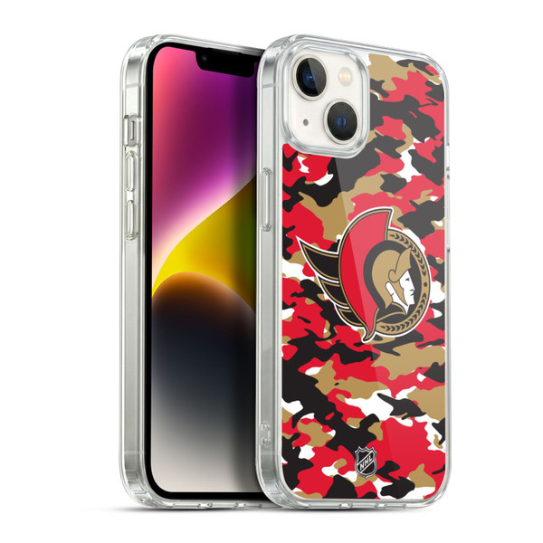 NHL Ottawa Senators Camouflage Soft Gel Case for Apple iPhone 14 Plus & MagSafe