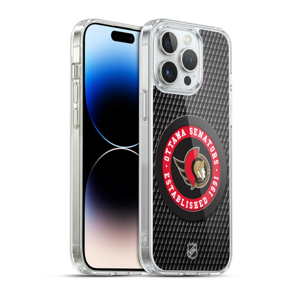 NHL Ottawa Senators Puck Texture Soft Gel Case for Apple iPhone 14 Pro Max & MagSafe