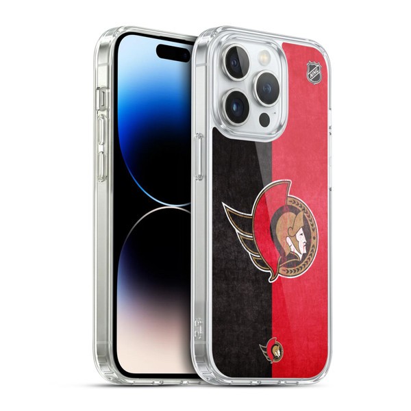 NHL Ottawa Senators Half Distressed Soft Gel Case for Apple iPhone 14 Pro & MagSafe