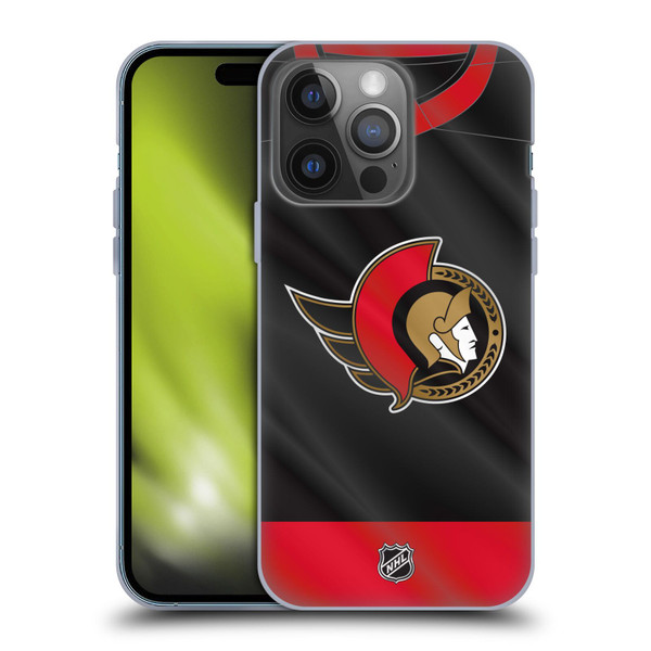 NHL Ottawa Senators Jersey Soft Gel Case for Apple iPhone 14 Pro