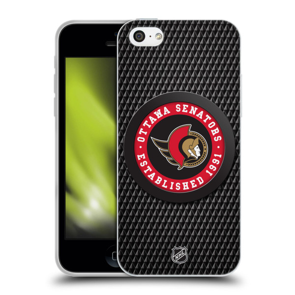 NHL Ottawa Senators Puck Texture Soft Gel Case for Apple iPhone 5c