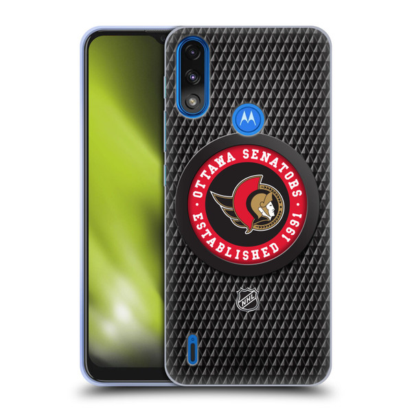NHL Ottawa Senators Puck Texture Soft Gel Case for Motorola Moto E7 Power / Moto E7i Power