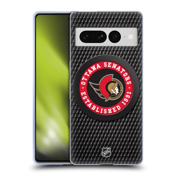 NHL Ottawa Senators Puck Texture Soft Gel Case for Google Pixel 7 Pro