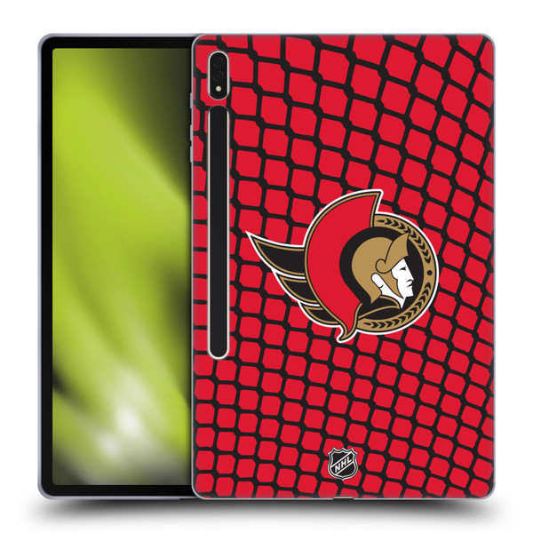 NHL Ottawa Senators Net Pattern Soft Gel Case for Samsung Galaxy Tab S8 Plus