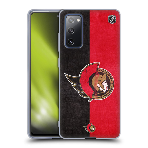 NHL Ottawa Senators Half Distressed Soft Gel Case for Samsung Galaxy S20 FE / 5G