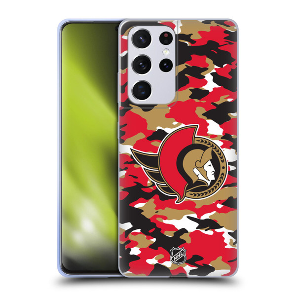 NHL Ottawa Senators Camouflage Soft Gel Case for Samsung Galaxy S21 Ultra 5G