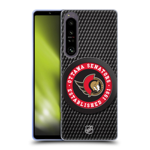 NHL Ottawa Senators Puck Texture Soft Gel Case for Sony Xperia 1 IV