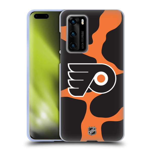 NHL Philadelphia Flyers Cow Pattern Soft Gel Case for Huawei P40 5G