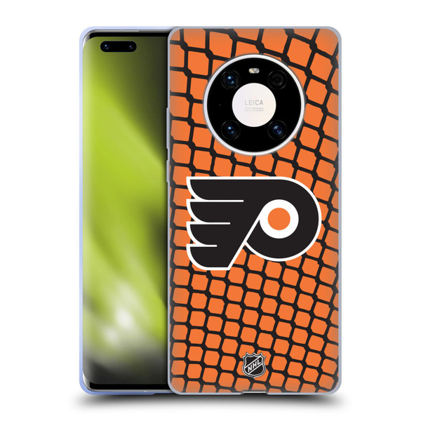 NHL Philadelphia Flyers Net Pattern Soft Gel Case for Huawei Mate 40 Pro 5G