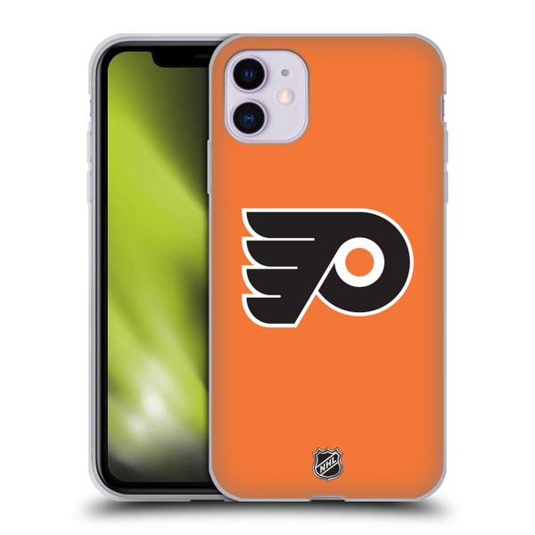 NHL Philadelphia Flyers Plain Soft Gel Case for Apple iPhone 11