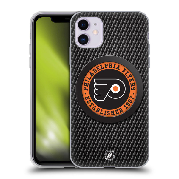 NHL Philadelphia Flyers Puck Texture Soft Gel Case for Apple iPhone 11