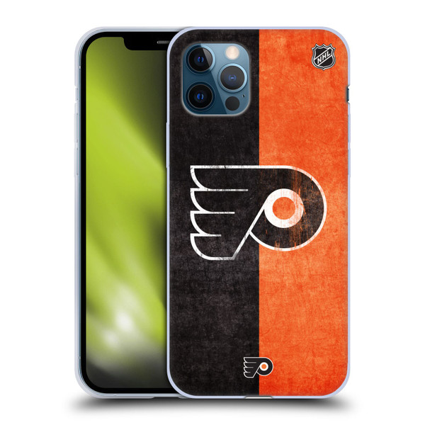 NHL Philadelphia Flyers Half Distressed Soft Gel Case for Apple iPhone 12 / iPhone 12 Pro
