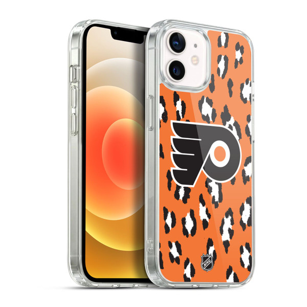 NHL Philadelphia Flyers Leopard Pattern Soft Gel Case for Apple iPhone 12 / iPhone 12 Pro & MagSafe