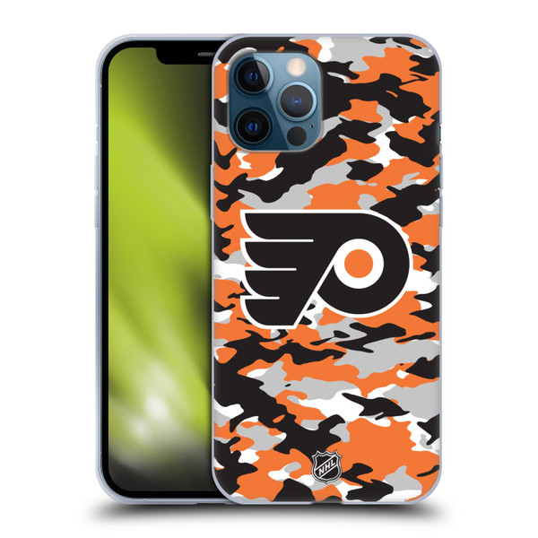 NHL Philadelphia Flyers Camouflage Soft Gel Case for Apple iPhone 12 Pro Max