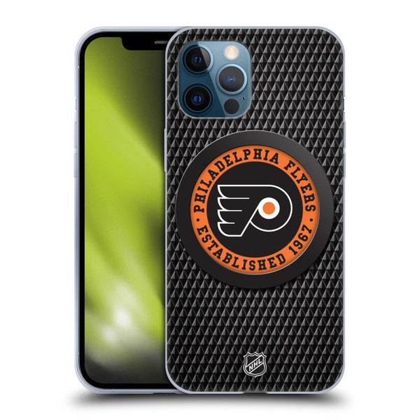 NHL Philadelphia Flyers Puck Texture Soft Gel Case for Apple iPhone 12 Pro Max
