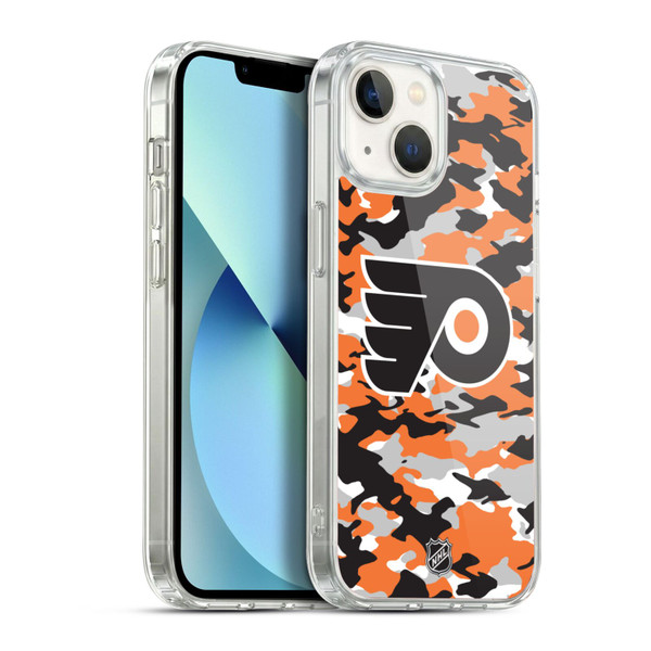 NHL Philadelphia Flyers Camouflage Soft Gel Case for Apple iPhone 13