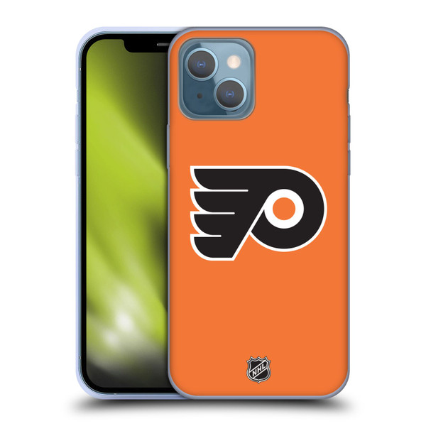 NHL Philadelphia Flyers Plain Soft Gel Case for Apple iPhone 13