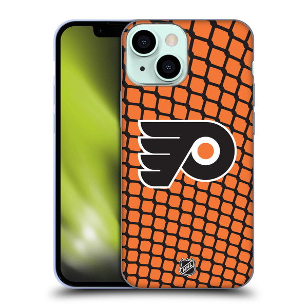 NHL Philadelphia Flyers Net Pattern Soft Gel Case for Apple iPhone 13 Mini