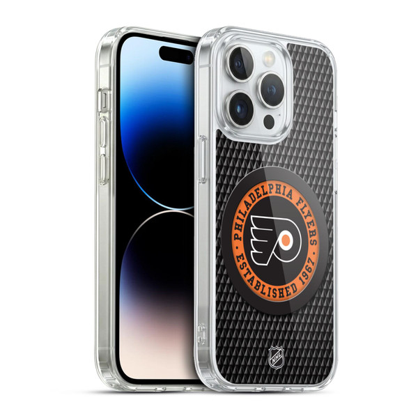NHL Philadelphia Flyers Puck Texture Soft Gel Case for Apple iPhone 13 Pro & MagSafe