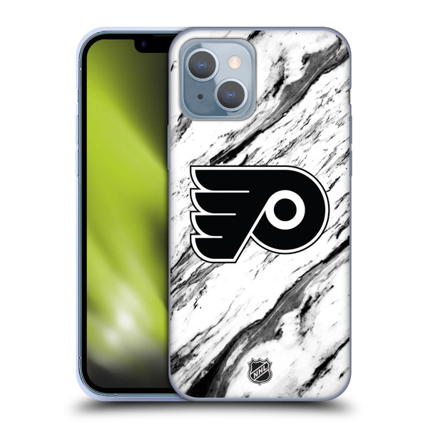 NHL Philadelphia Flyers Marble Soft Gel Case for Apple iPhone 14