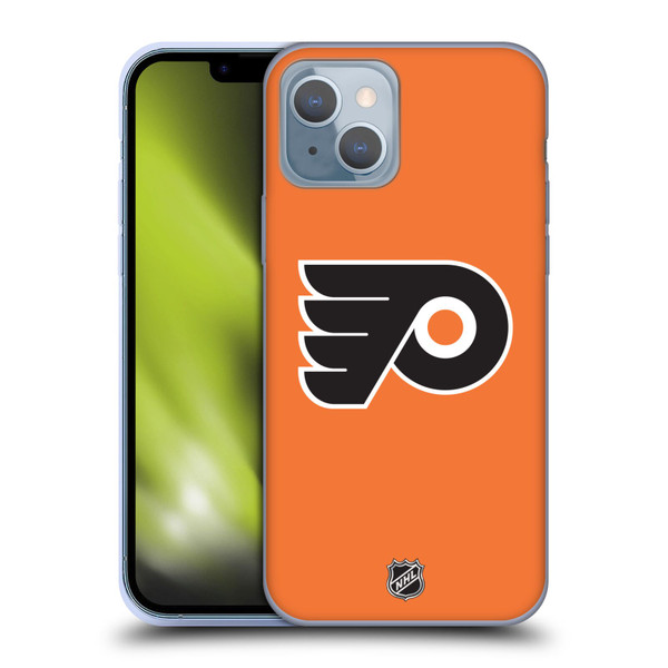 NHL Philadelphia Flyers Plain Soft Gel Case for Apple iPhone 14