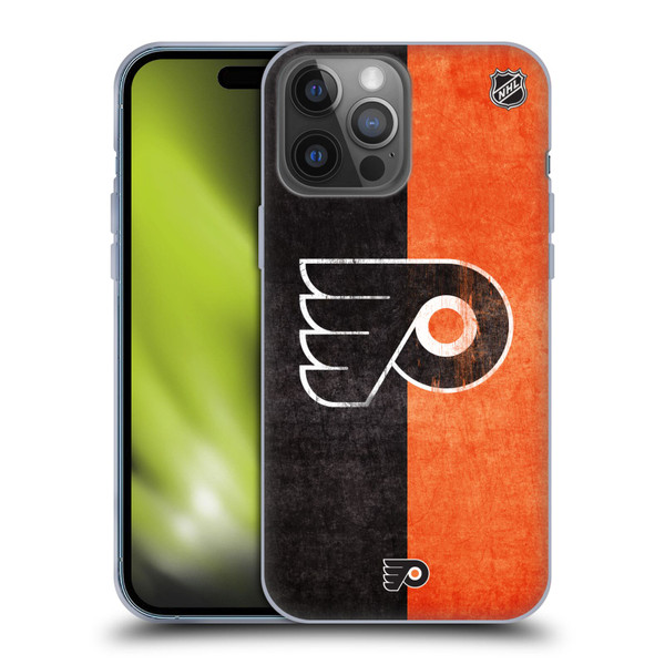 NHL Philadelphia Flyers Half Distressed Soft Gel Case for Apple iPhone 14 Pro Max