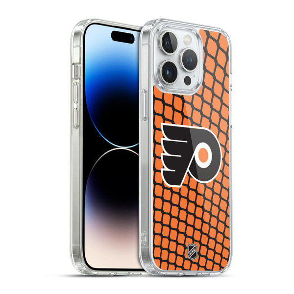 NHL Philadelphia Flyers Net Pattern Soft Gel Case for Apple iPhone 14 Pro Max & MagSafe