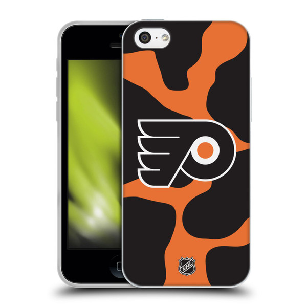 NHL Philadelphia Flyers Cow Pattern Soft Gel Case for Apple iPhone 5c